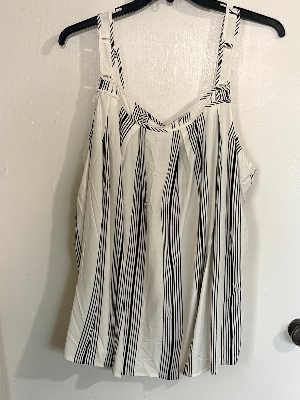 Lane Bryant Striped Tank 22/24 NWT Pleated Cami Plus Size